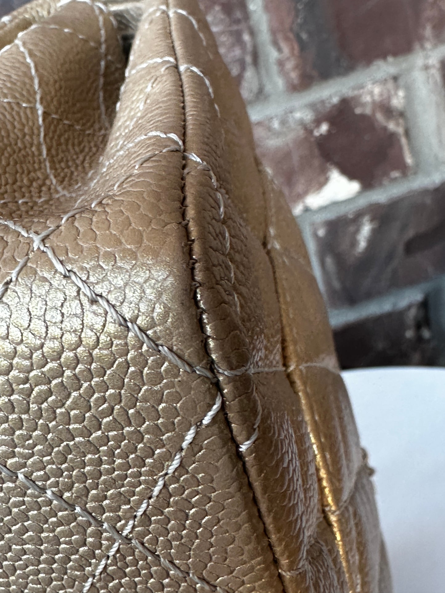 Chanel Classic Double Flap Iridescent Quilted Caviar Medium 42278