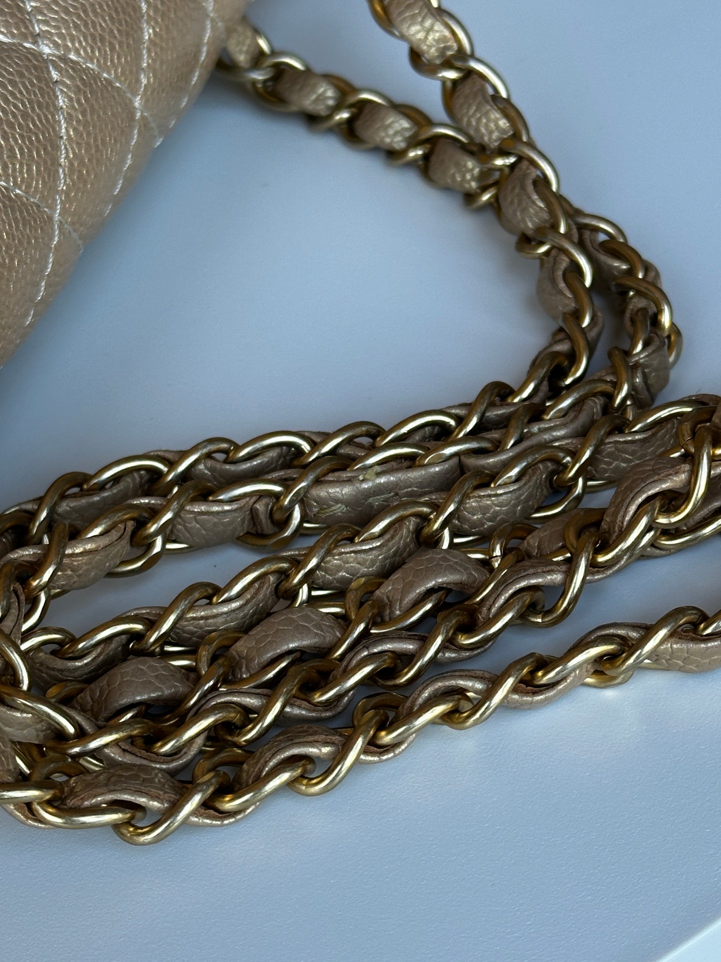 Chanel Classic Double Flap Iridescent Quilted Caviar Medium 42278