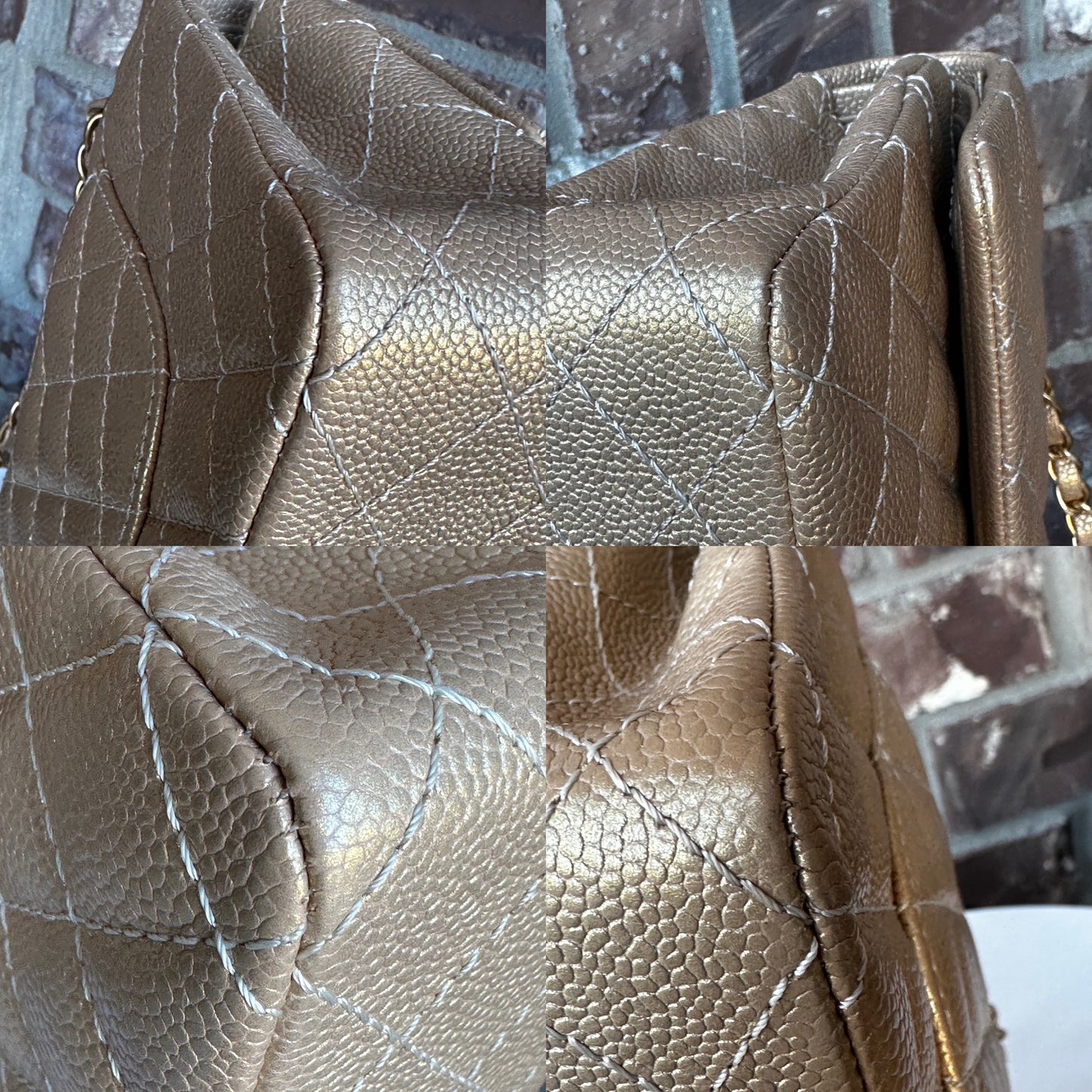 Chanel Classic Double Flap Iridescent Quilted Caviar Medium 42278