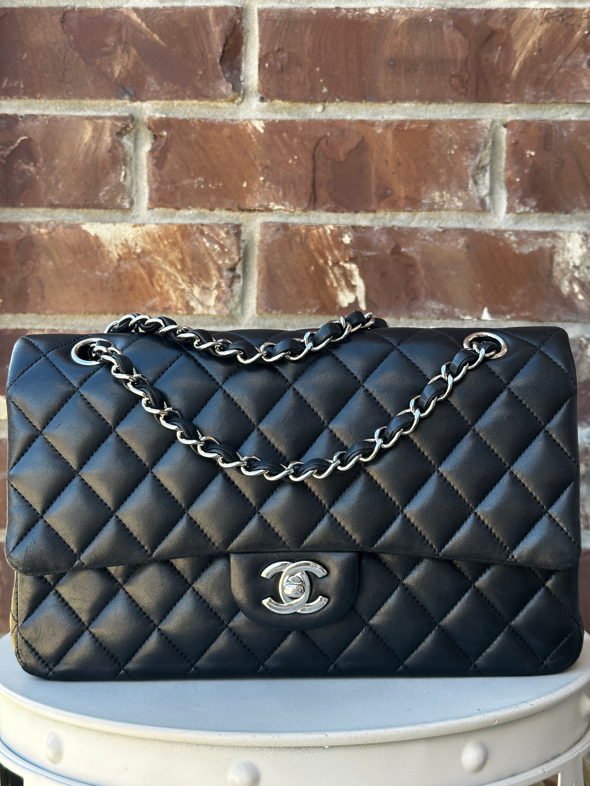 Chanel Classic Double Flap Bag Quilted Lambskin Medium 54221