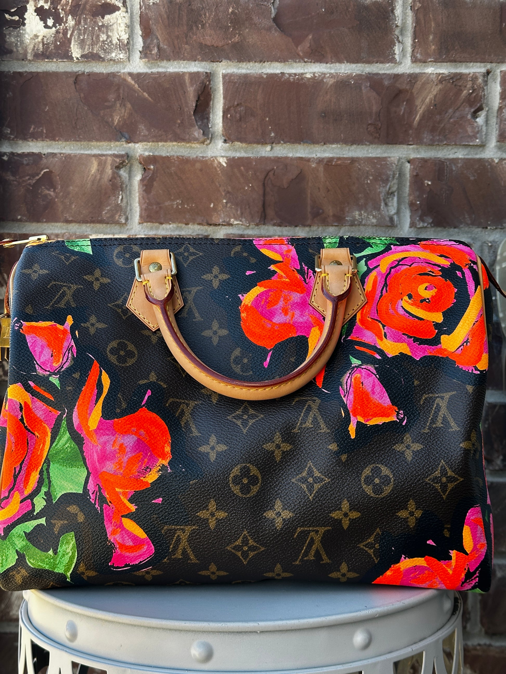 Louis Vuitton Limited Edition Monogram Speedy Roses 30 51189
