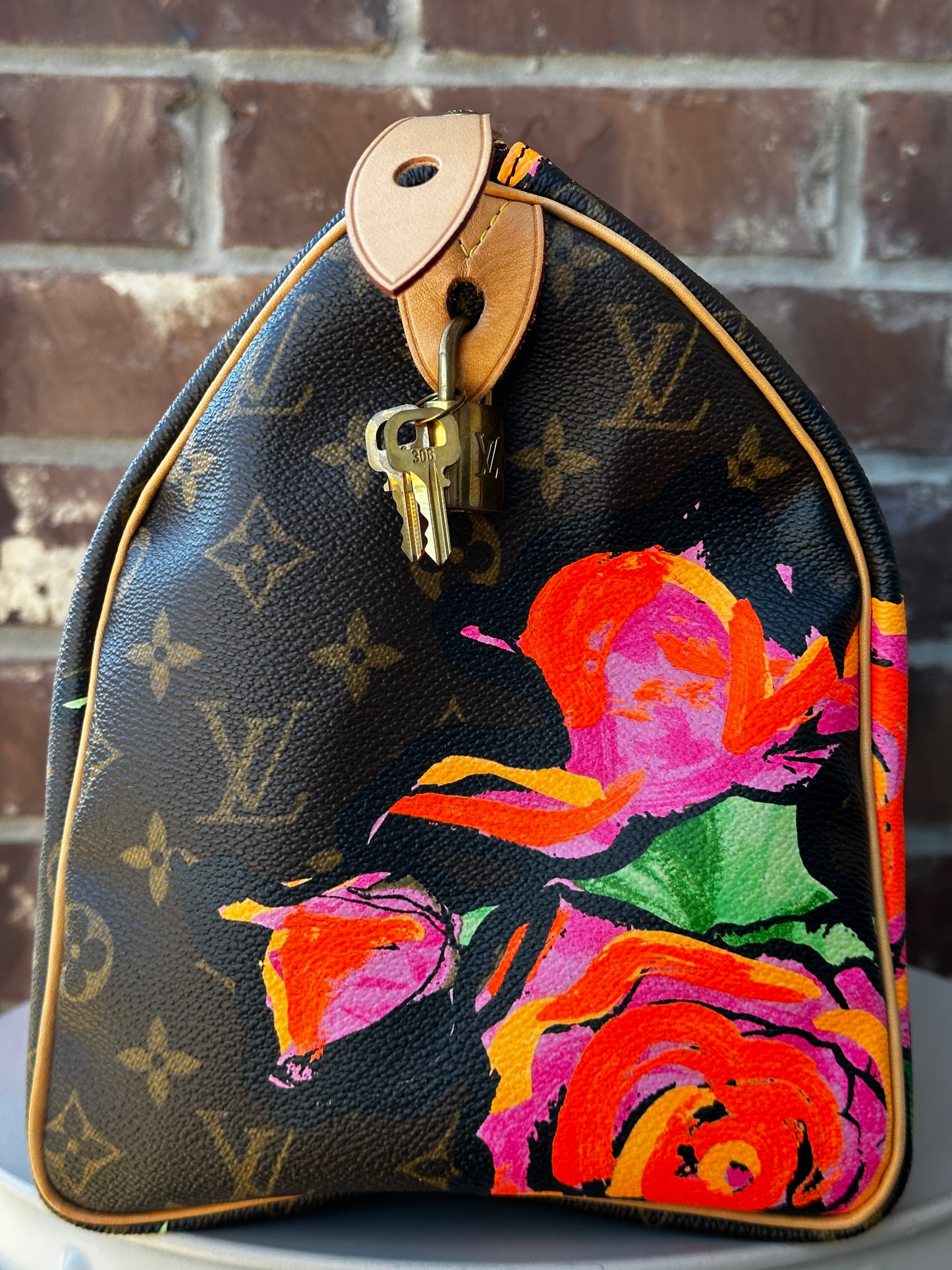 Louis Vuitton Limited Edition Monogram Speedy Roses 30 51189