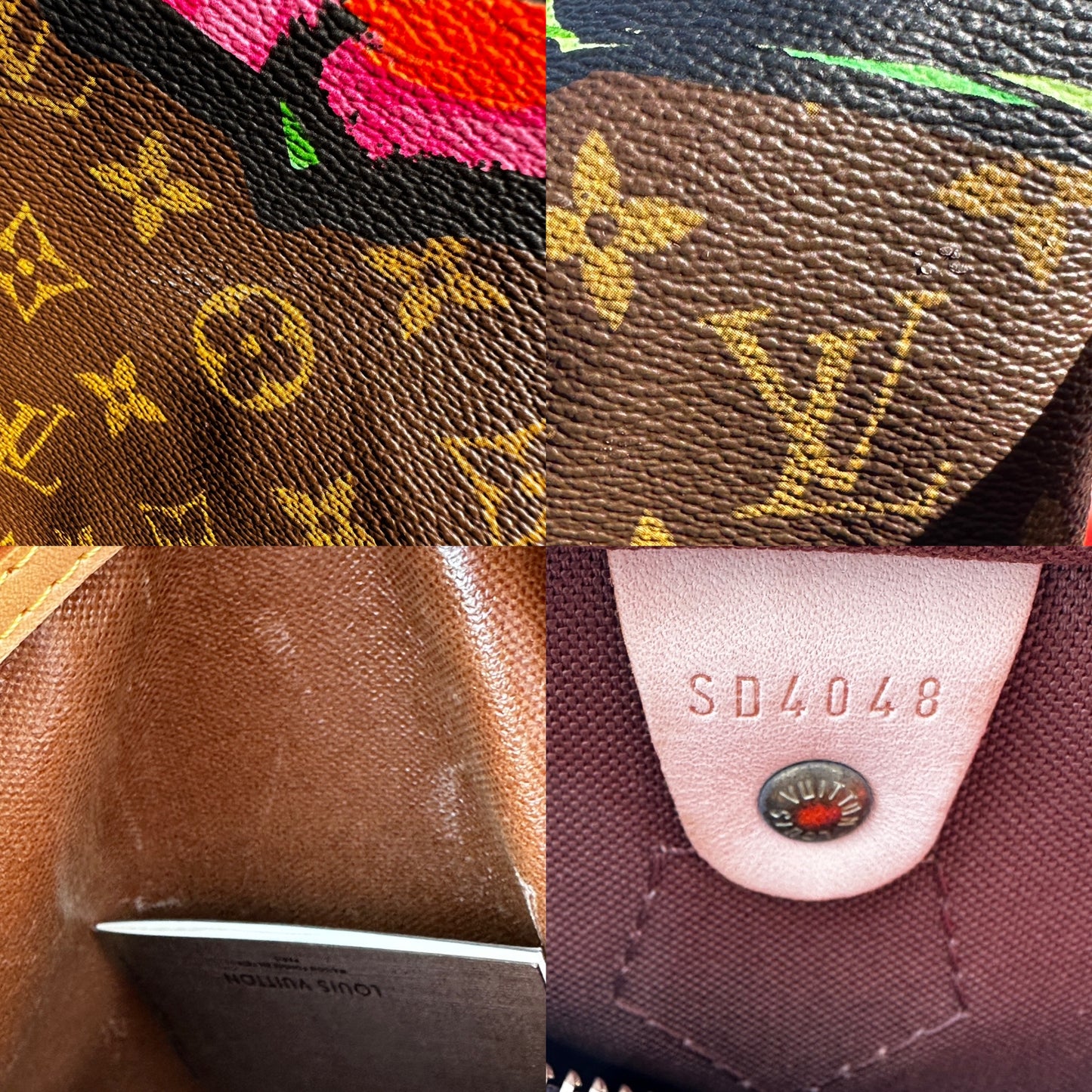 Louis Vuitton Limited Edition Monogram Speedy Roses 30 51189