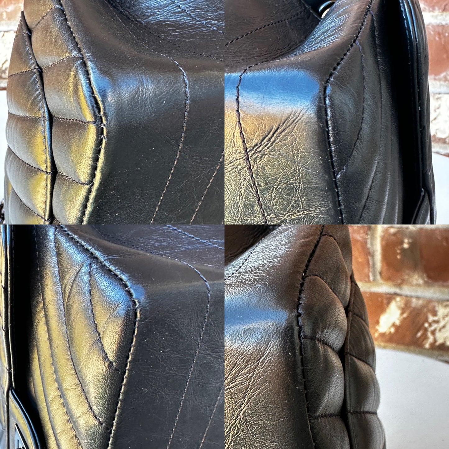 Chanel Reissue 2.55 So Black Chevron Aged Calfskin Mini 41134