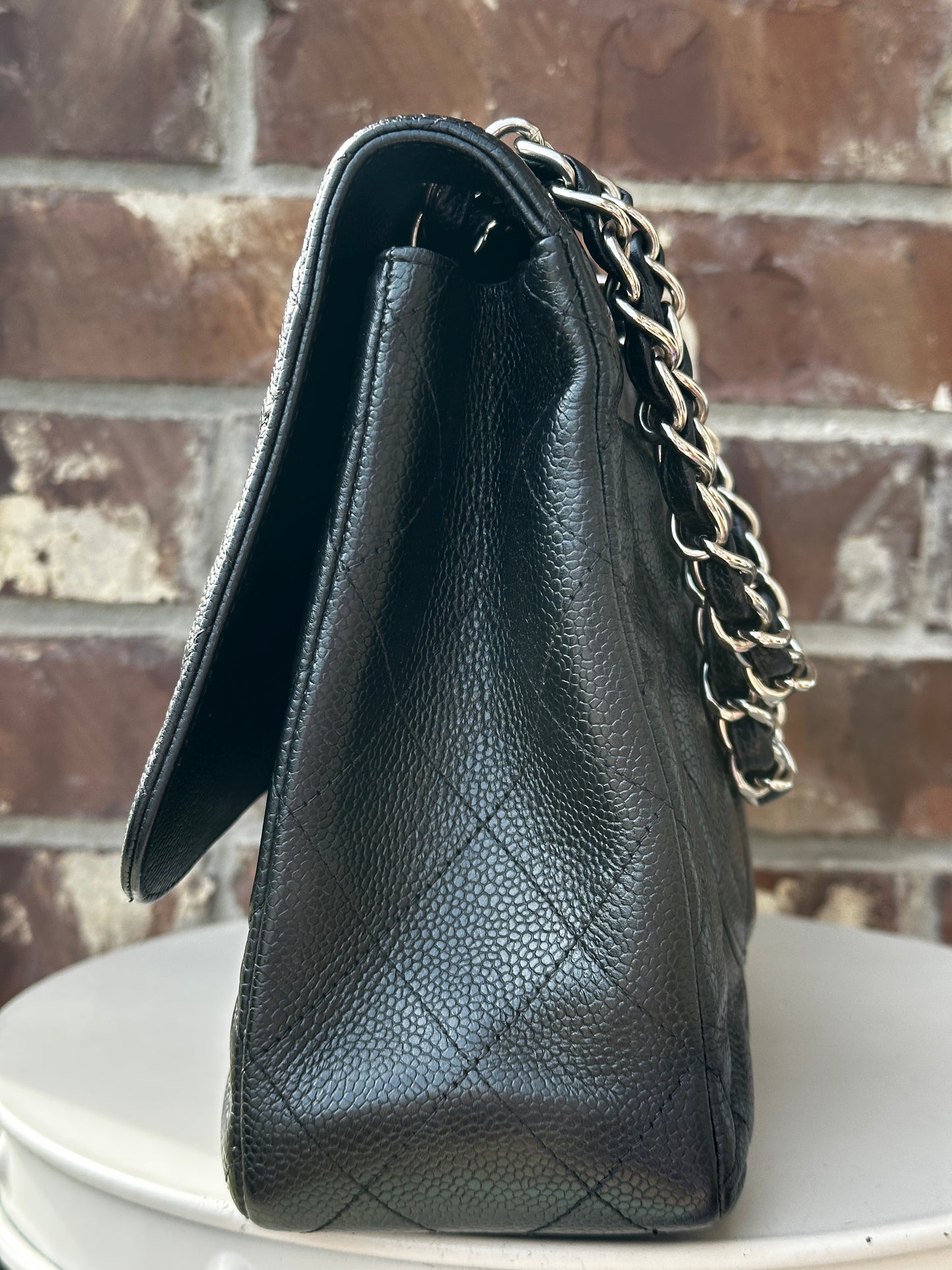 Chanel Classic Single Flap Quilted Caviar Jumbo Bag 51132