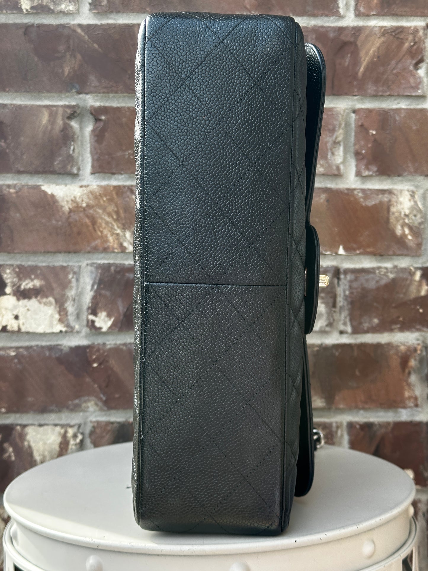 Chanel Classic Single Flap Quilted Caviar Jumbo Bag 51132