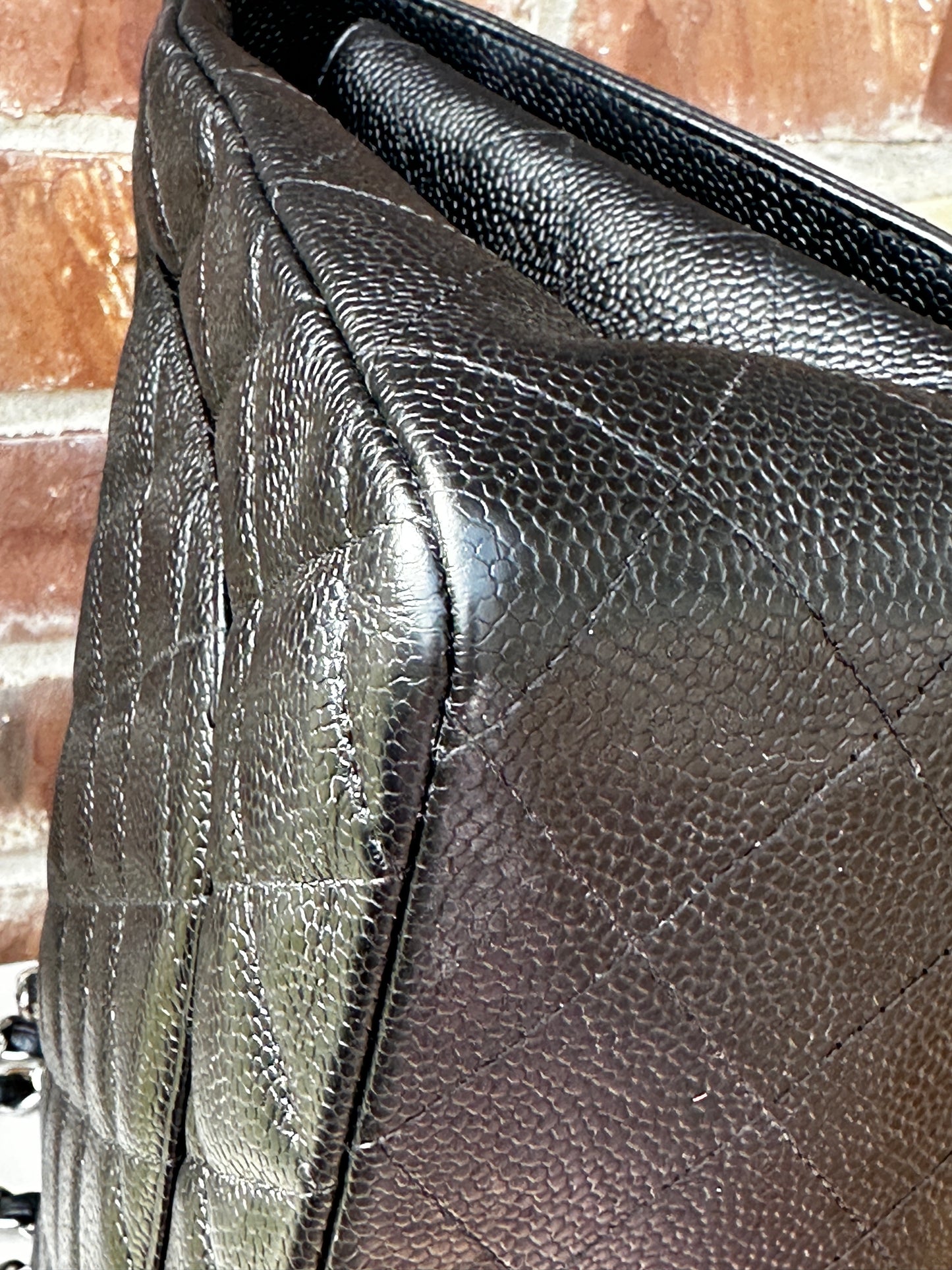 Chanel Classic Single Flap Quilted Caviar Jumbo Bag 51132