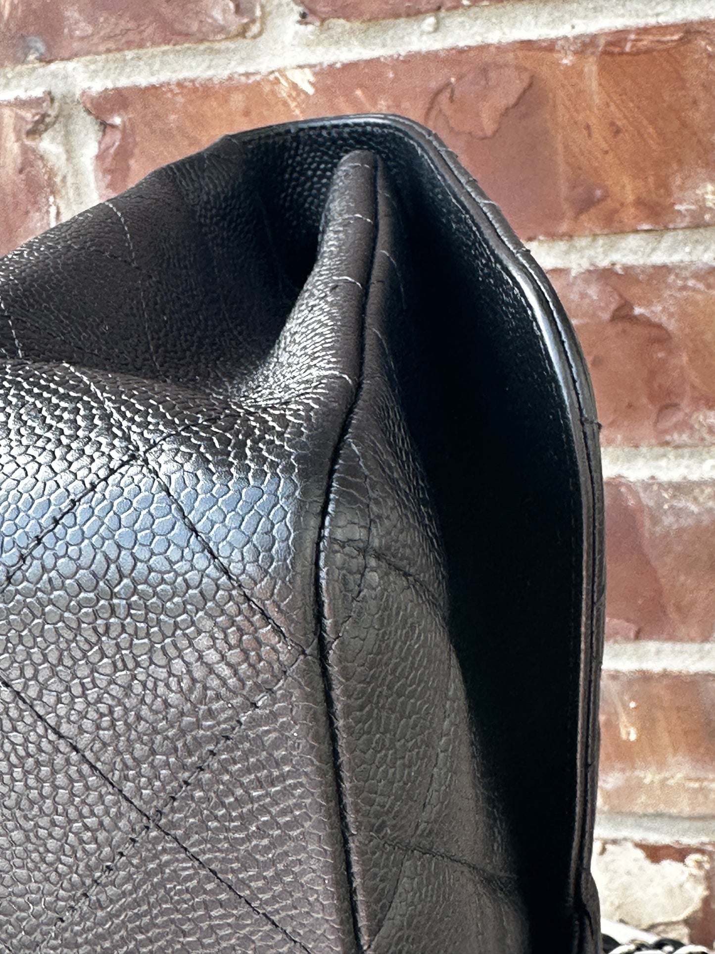 Chanel Classic Single Flap Quilted Caviar Jumbo Bag 51132