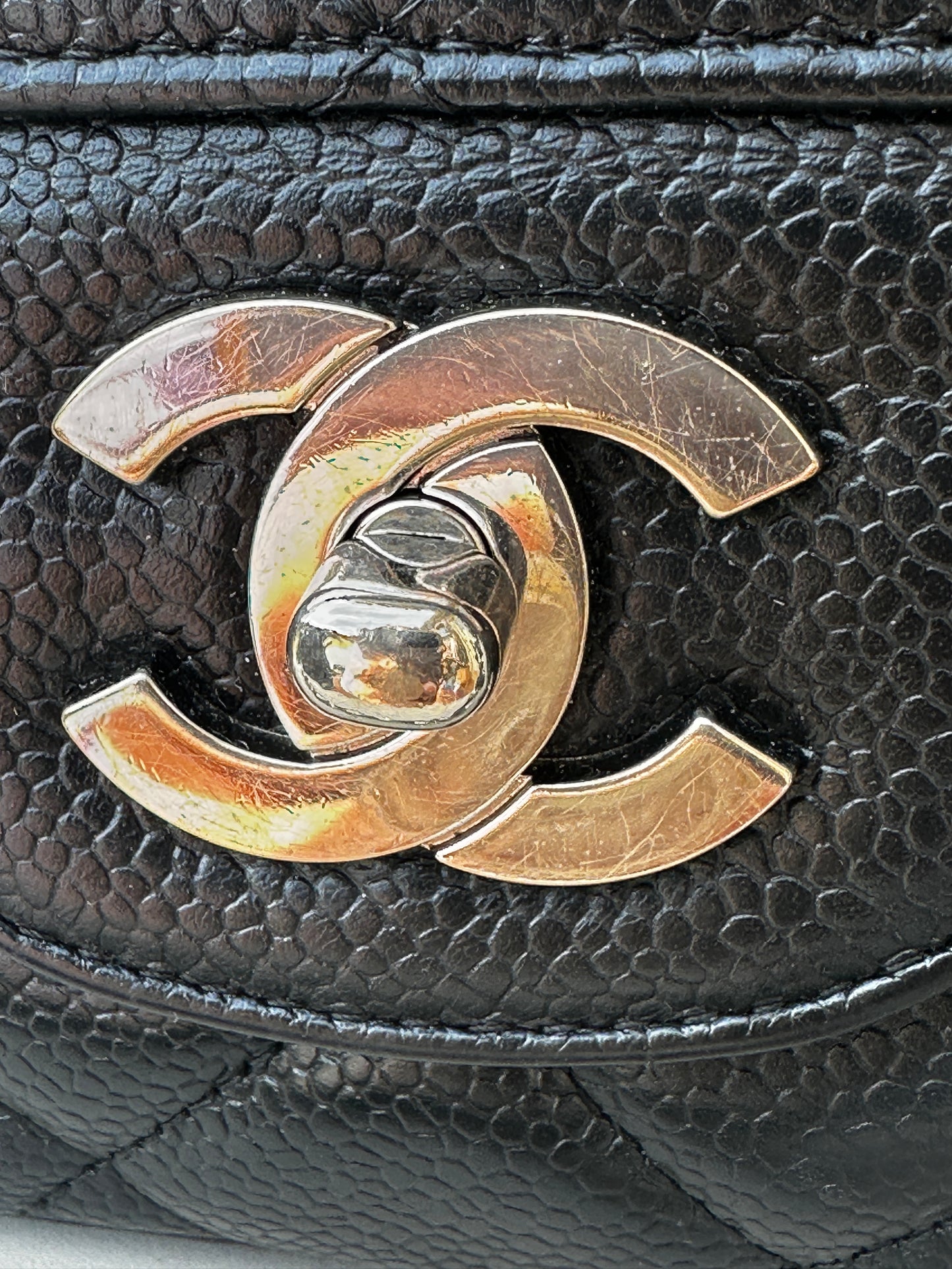 Chanel Classic Single Flap Quilted Caviar Jumbo Bag 51132