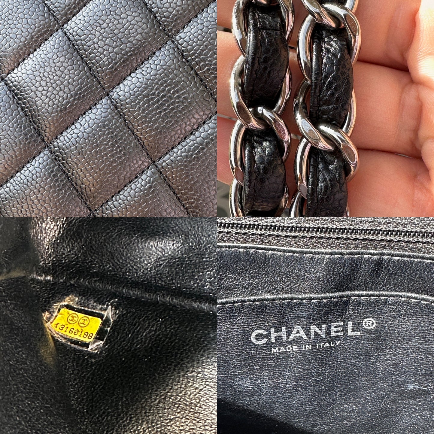 Chanel Classic Single Flap Quilted Caviar Jumbo Bag 51132