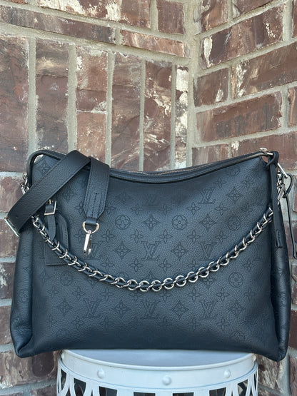 Louis Vuitton Hand It All Bag Mahina Leather MM Black 69064