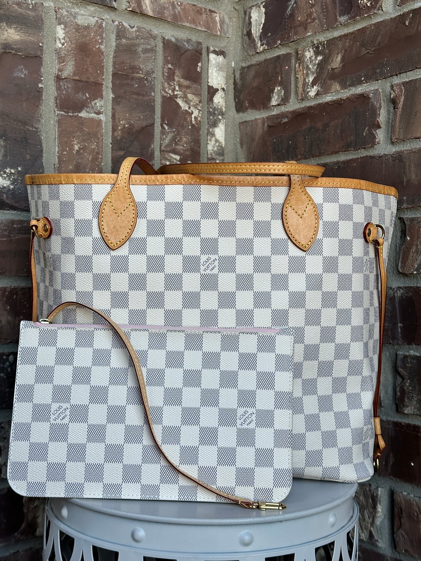 Louis Vuitton Neverfull NM Tote Damier Azur MM 60998