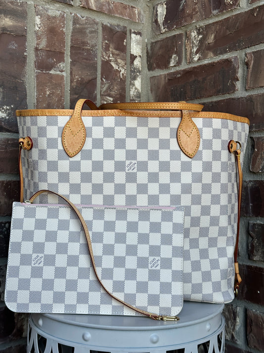 Louis Vuitton Neverfull NM Tote Damier Azur MM 60998