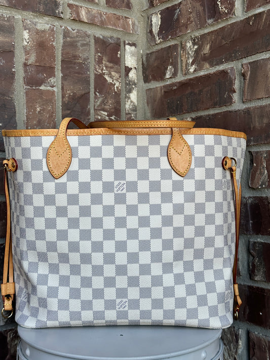 Louis Vuitton Neverfull NM Tote Damier Azur MM 60998