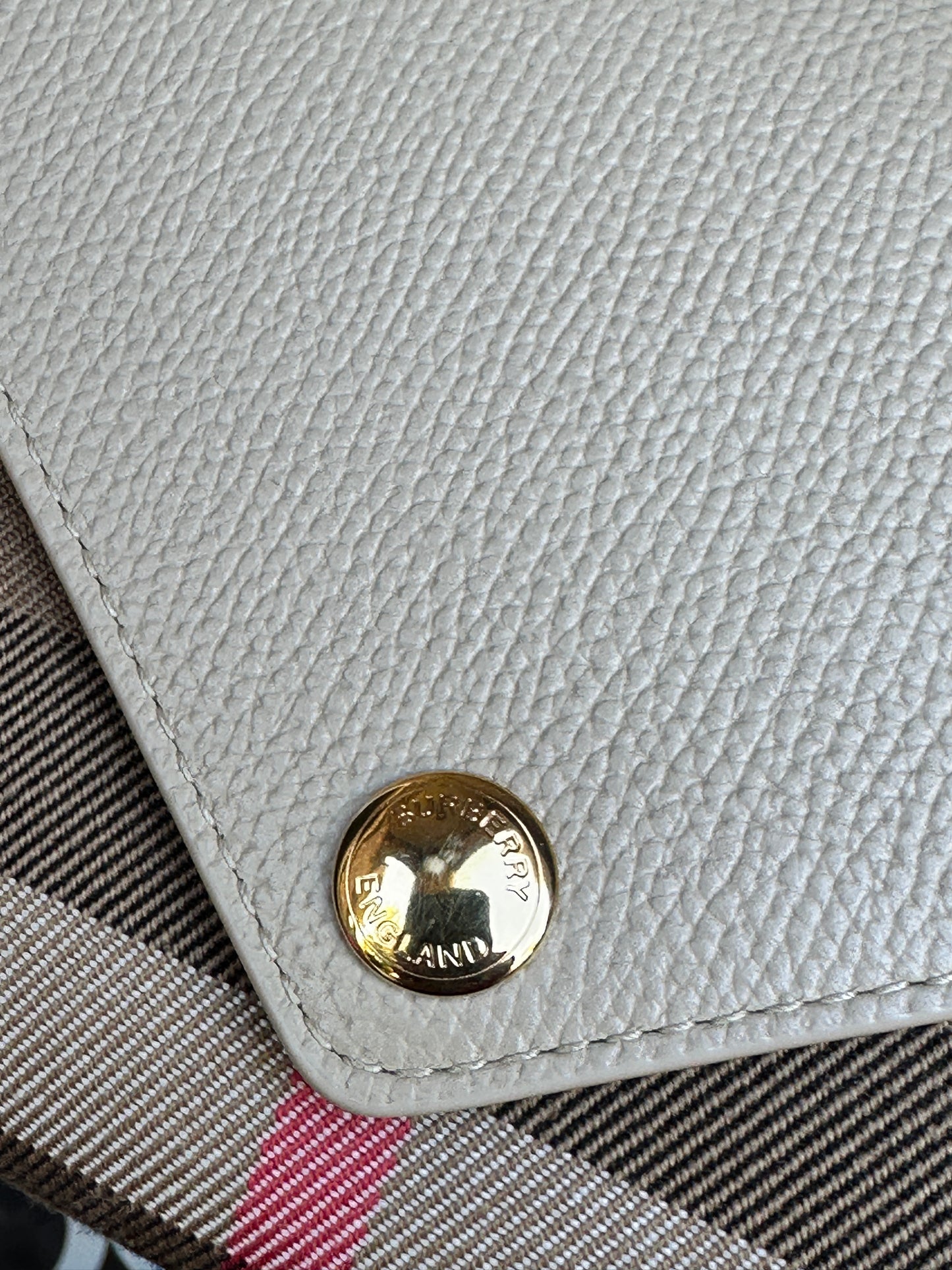 Burberry Hannah Envelope Wallet on Strap Leather and House Check Canvas 68906