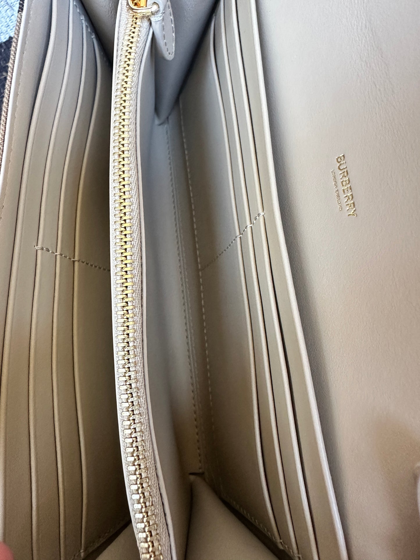 Burberry Hannah Envelope Wallet on Strap Leather and House Check Canvas 68906