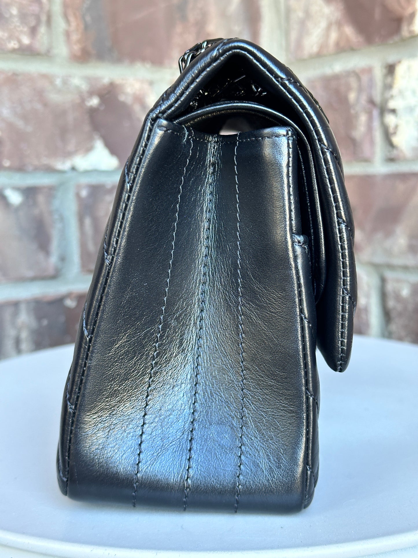 Chanel So Black Reissue 2.55 Chevron Aged Calfskin 225 49586