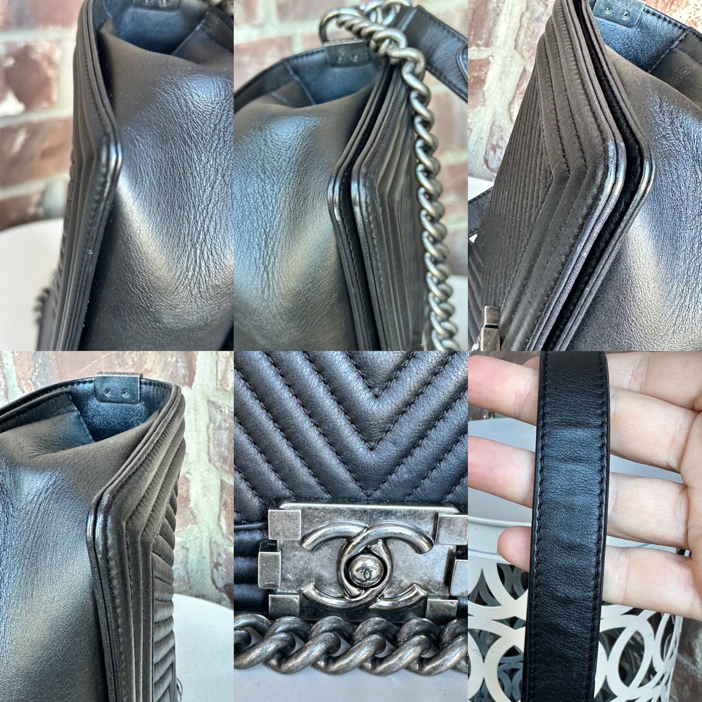 Chanel Boy Flap Bag Chevron Lambskin Old Medium 67004