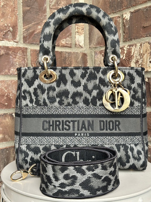 Christian Dior Lady D-Lite Bag Mizza Embroidered Canvas Medium 52213