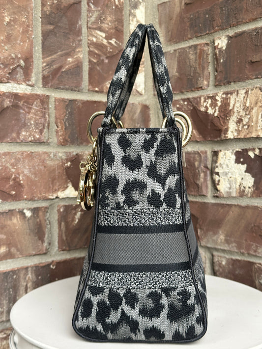 Christian Dior Lady D-Lite Bag Mizza Embroidered Canvas Medium 52213