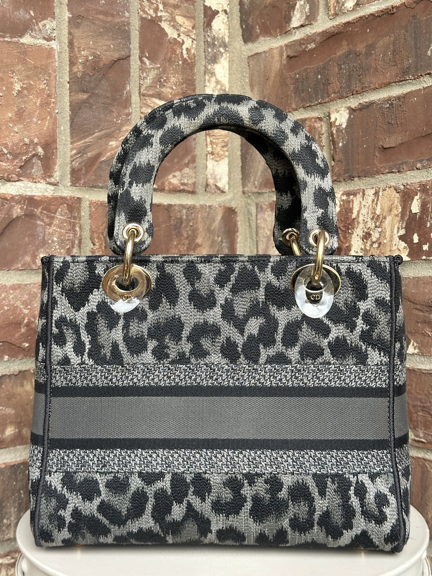 Christian Dior Lady D-Lite Bag Mizza Embroidered Canvas Medium 52213