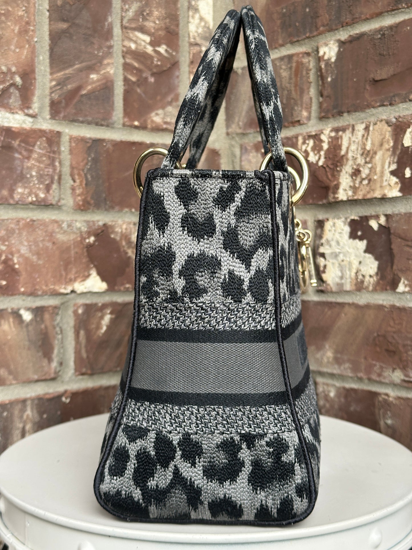 Christian Dior Lady D-Lite Bag Mizza Embroidered Canvas Medium 52213