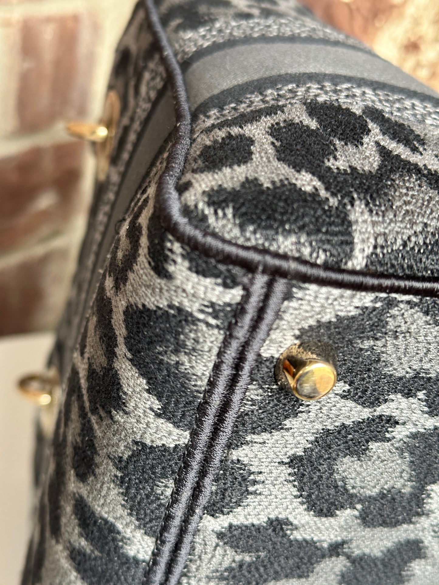 Christian Dior Lady D-Lite Bag Mizza Embroidered Canvas Medium 52213