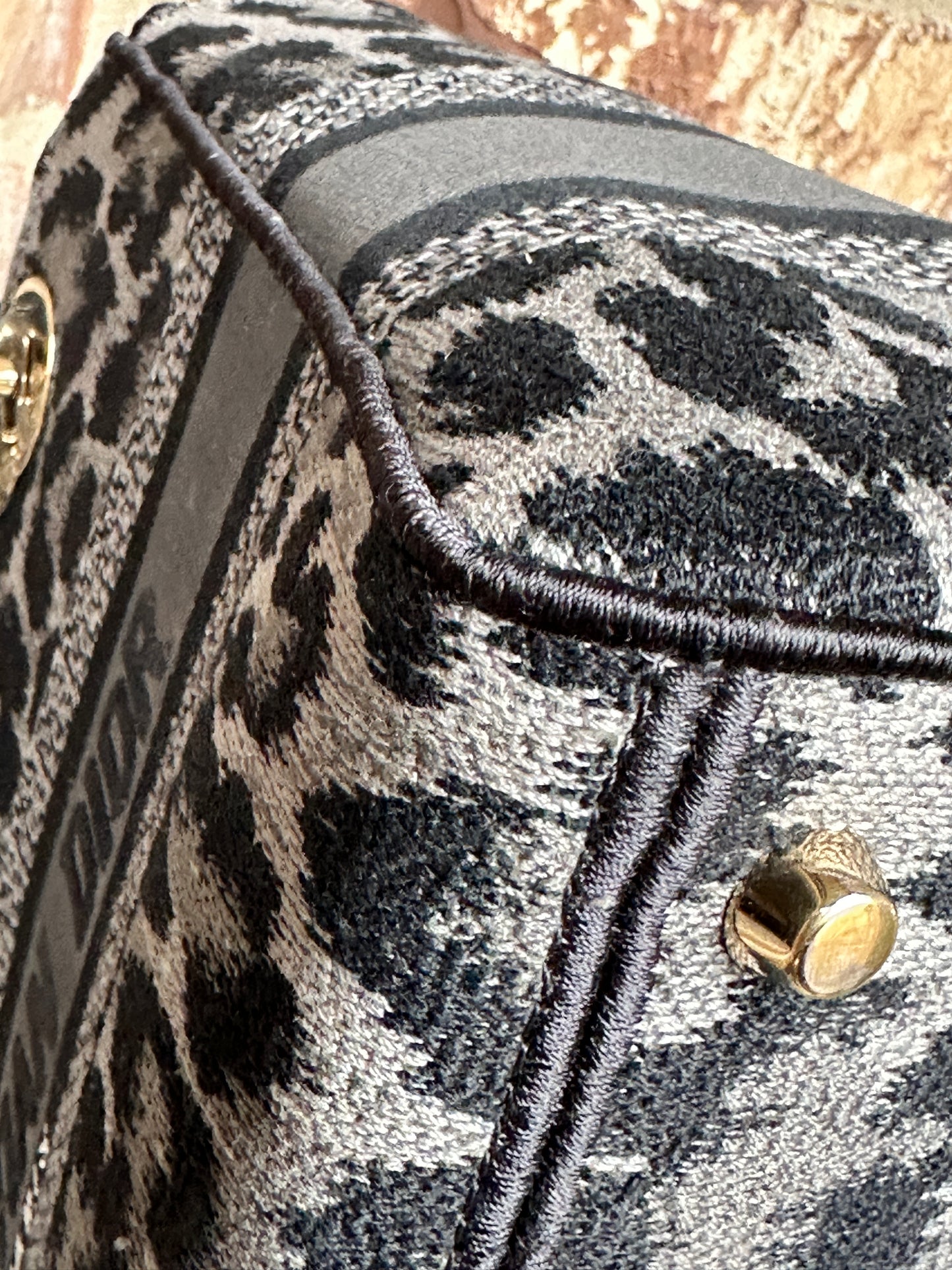 Christian Dior Lady D-Lite Bag Mizza Embroidered Canvas Medium 52213