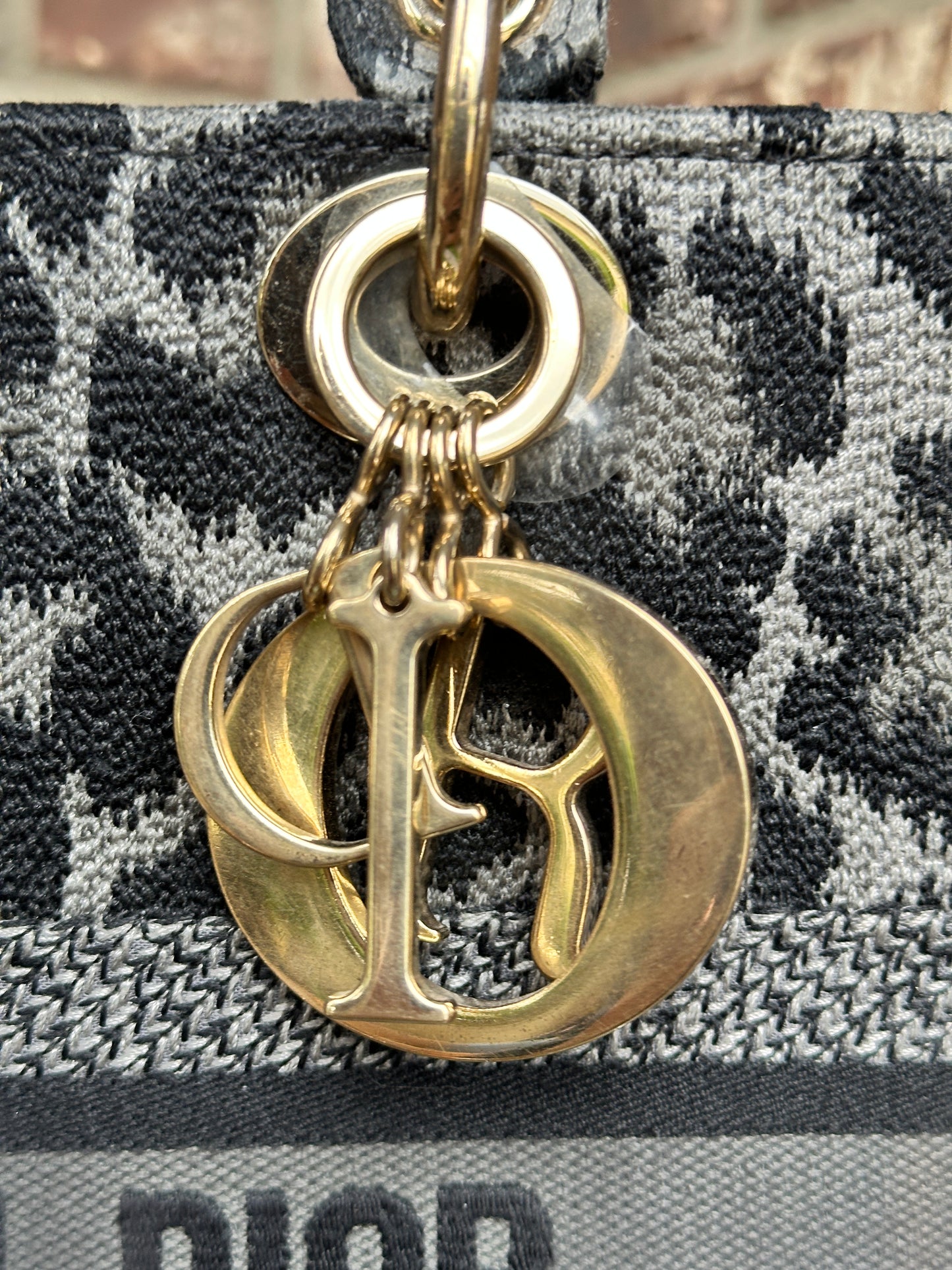 Christian Dior Lady D-Lite Bag Mizza Embroidered Canvas Medium 52213