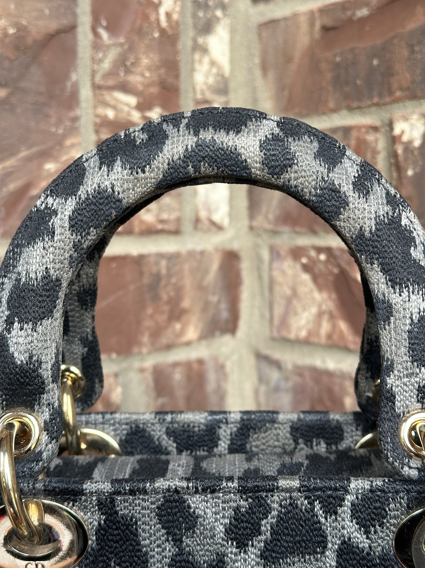 Christian Dior Lady D-Lite Bag Mizza Embroidered Canvas Medium 52213