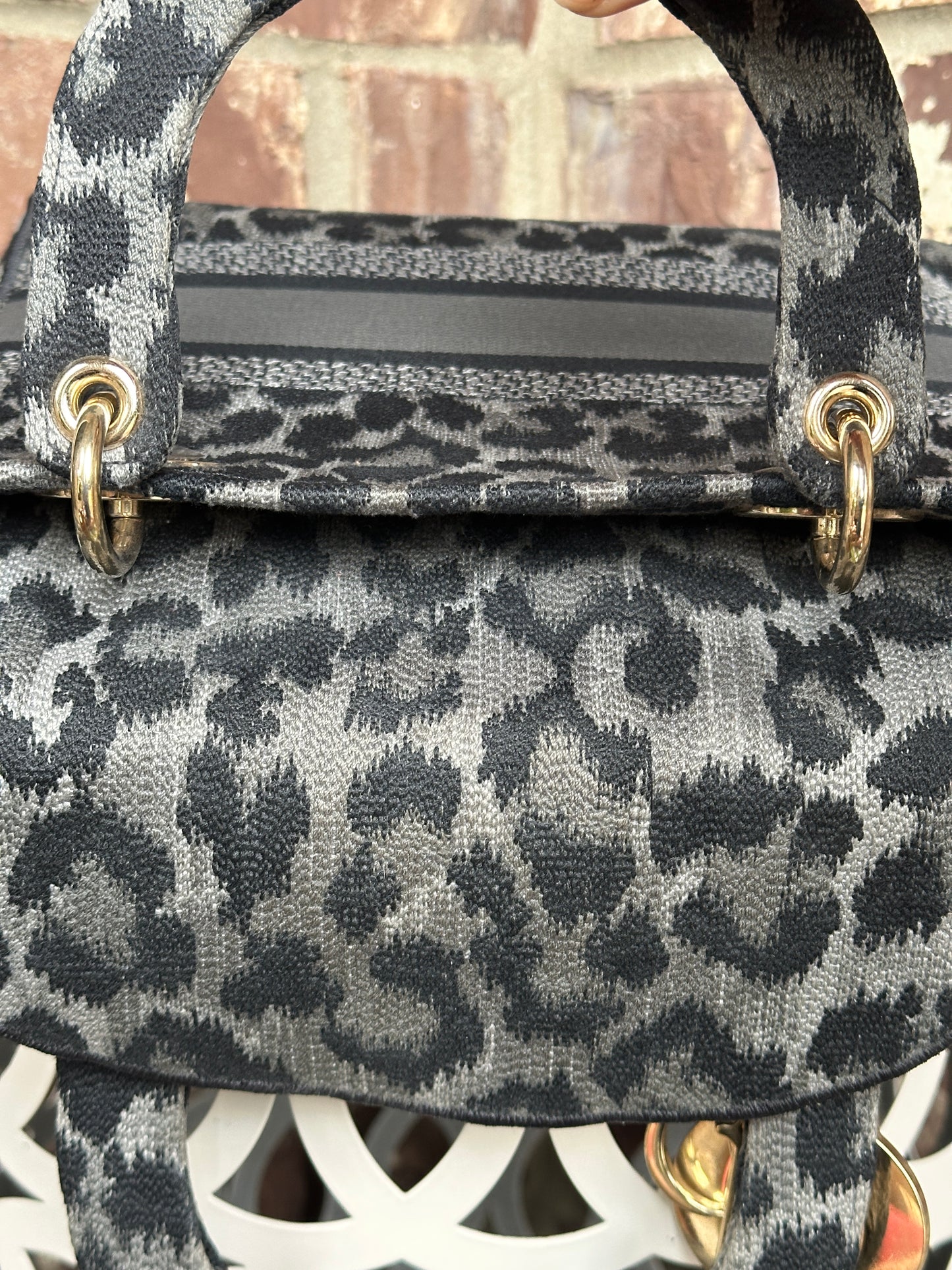 Christian Dior Lady D-Lite Bag Mizza Embroidered Canvas Medium 52213