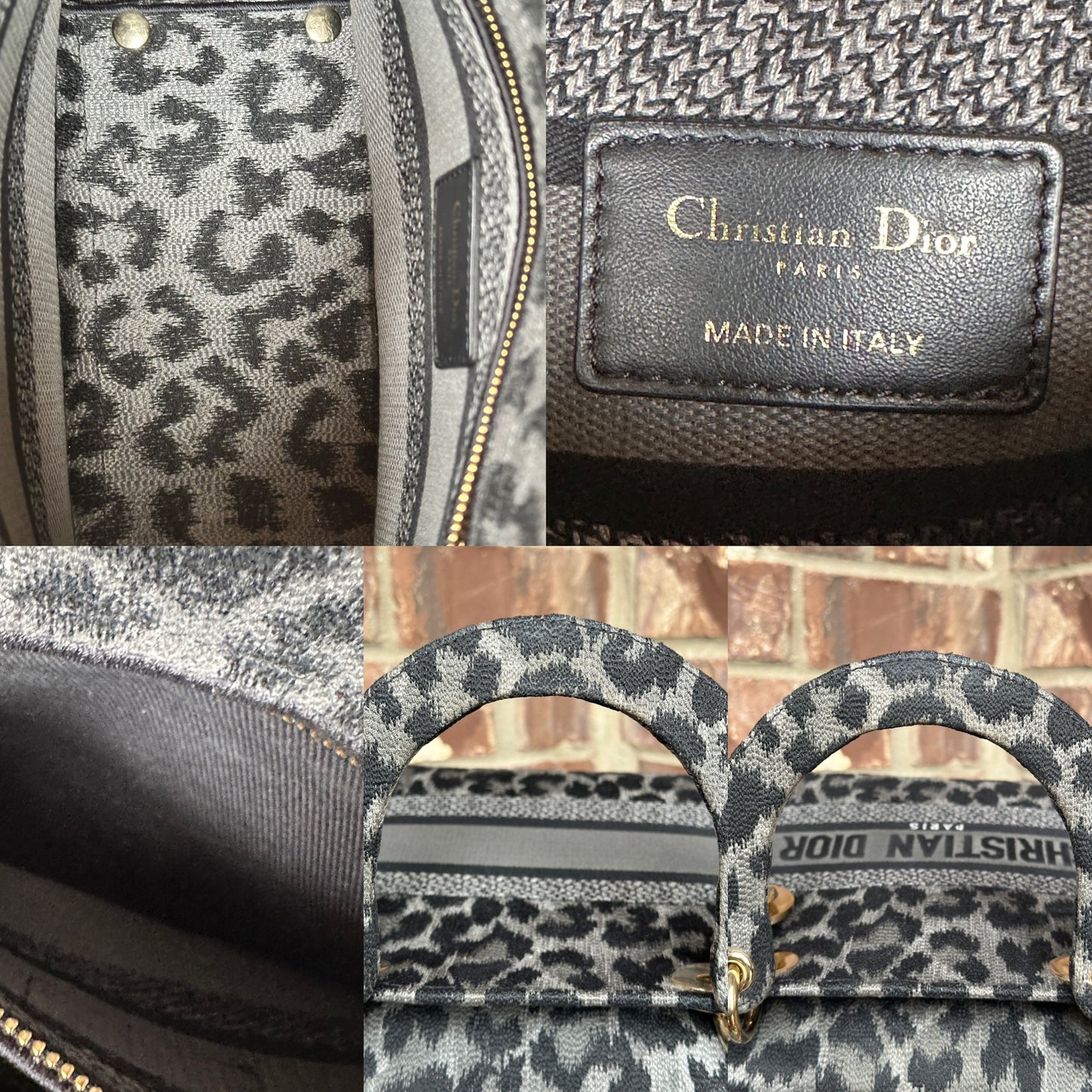 Christian Dior Lady D-Lite Bag Mizza Embroidered Canvas Medium 52213