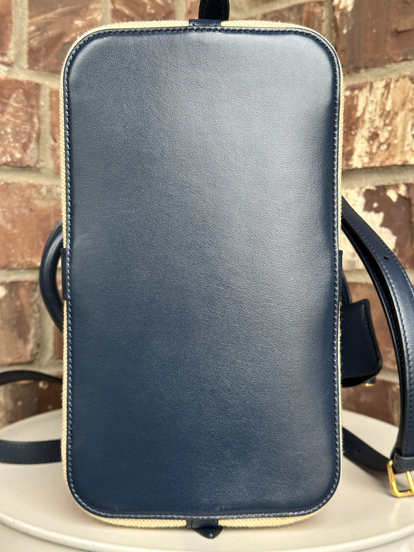 Celine Cabas de France Tote Canvas with Leather Small 43681