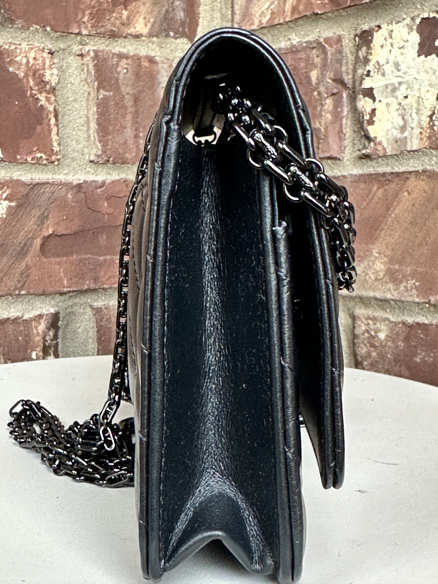 Chanel So Black Reissue 2.55 Wallet on Chain Chevron Sheepskin 45903