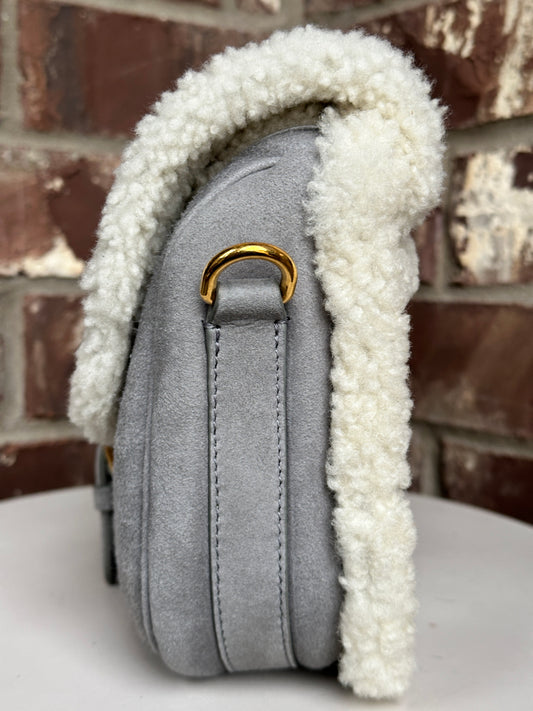 Christian Dior Bobby Flap Bag Shearling and Suede Medium 69901