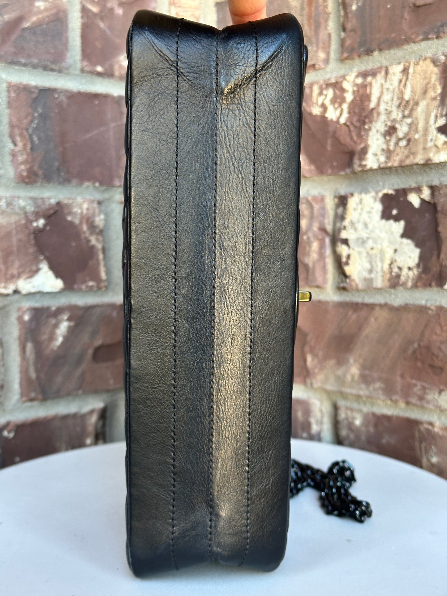 Chanel So Black Reissue 2.55 Flap Bag Chevron Aged Calfskin 225	57985