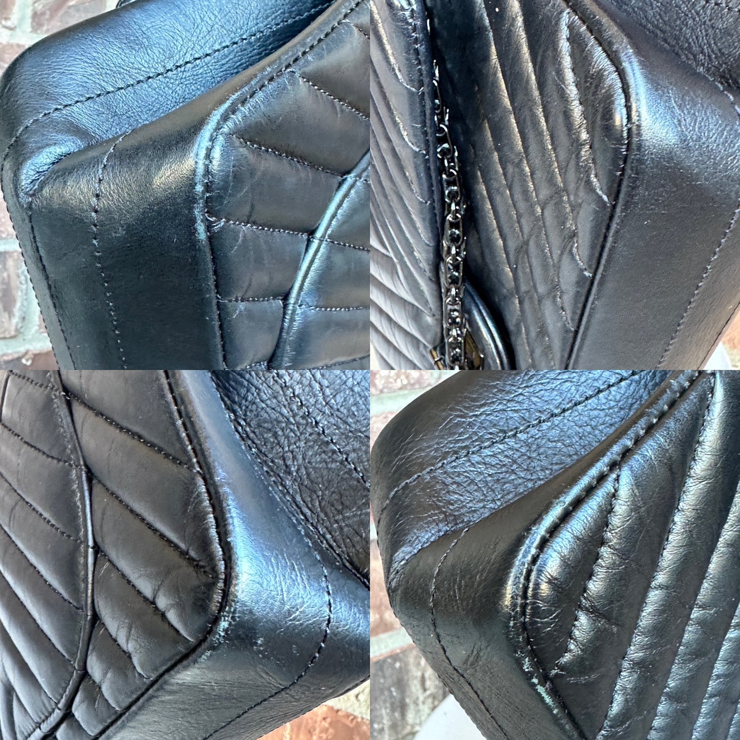 Chanel So Black Reissue 2.55 Flap Bag Chevron Aged Calfskin 225	57985