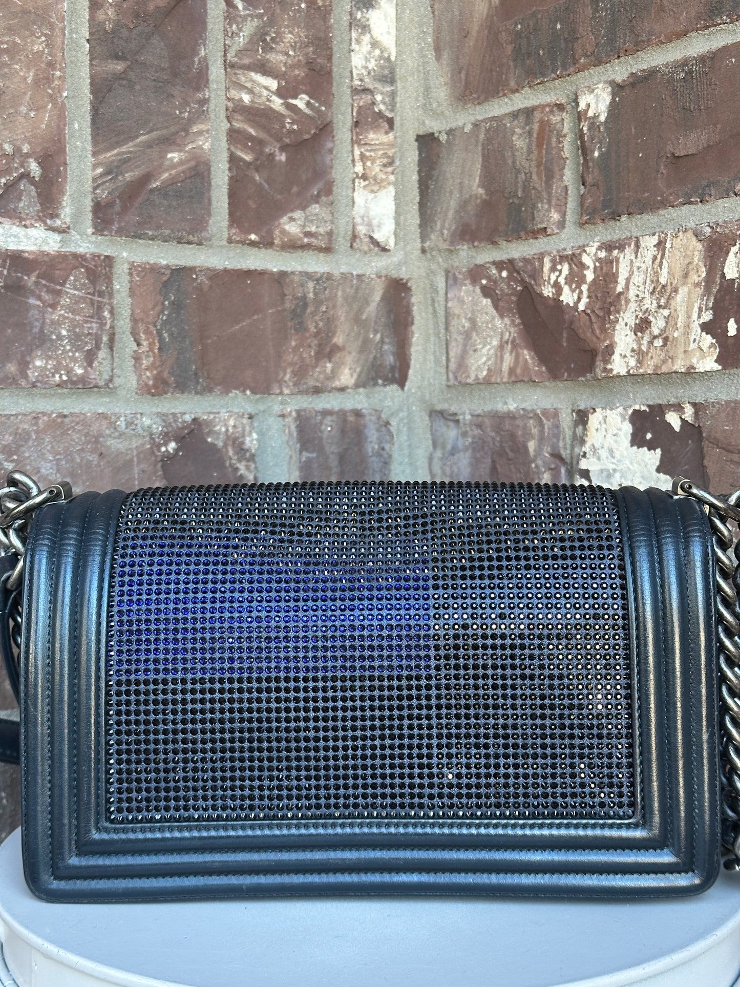 Chanel Paris-Dallas Boy Flap Bag Limited Edition Metallized Strass Old Medium 436609