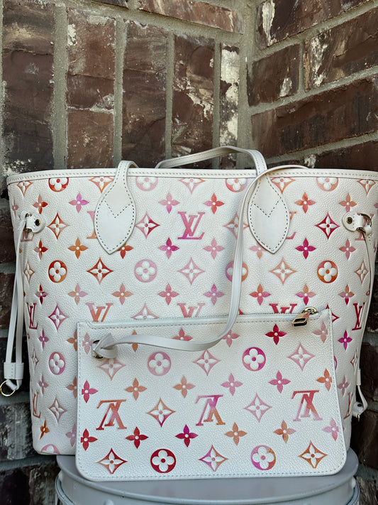 Louis Vuitton Neverfull NM Tote Monogram Empreinte Sunrise Aquarelle MM 59024