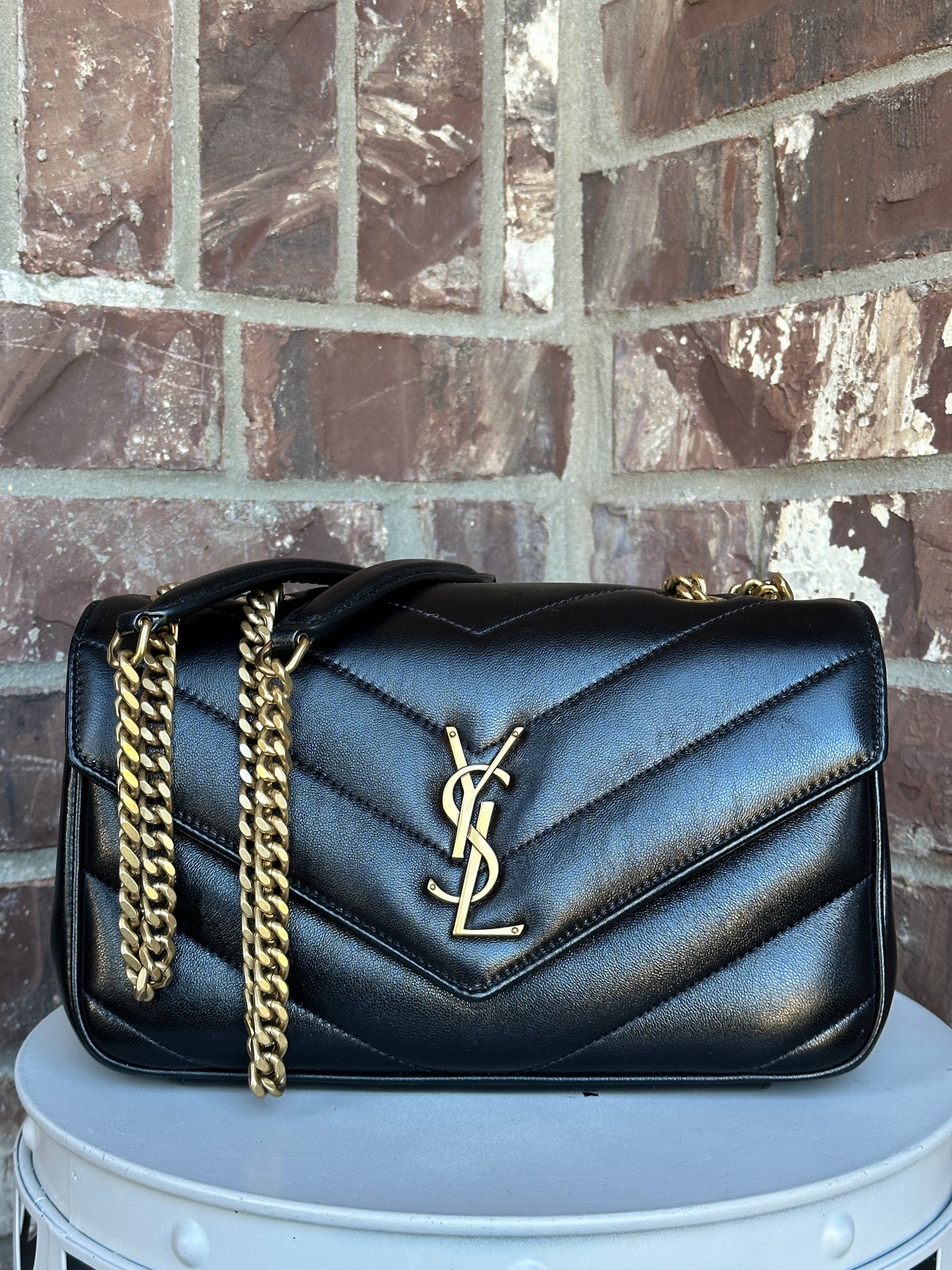 Saint Laurent Loulou NM Shoulder Bag Matelasse Chevron Leather Small	51124