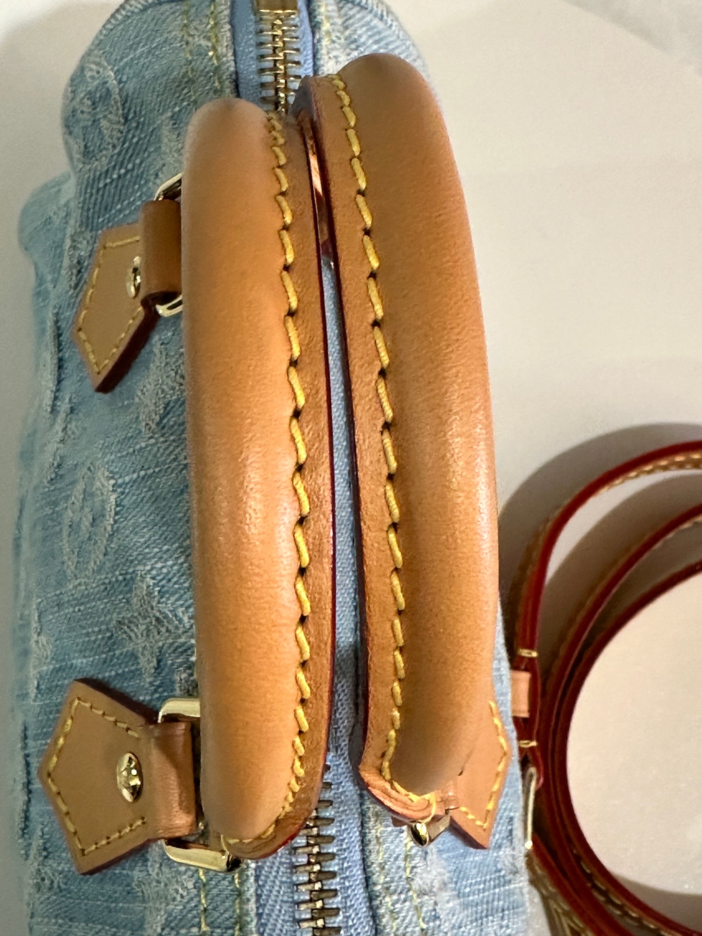 Louis Vuitton Speedy Bandouliere Denim Sky Nano 52269