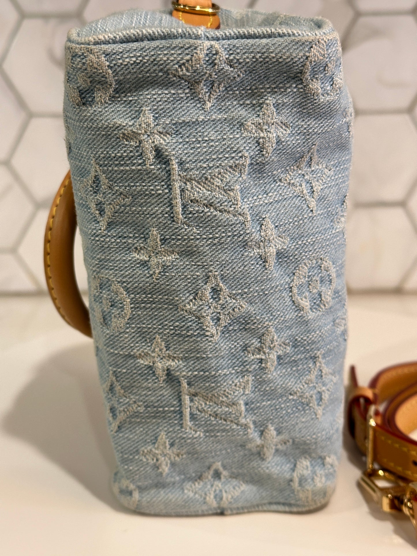 Louis Vuitton Speedy Bandouliere Denim Sky Nano 52269