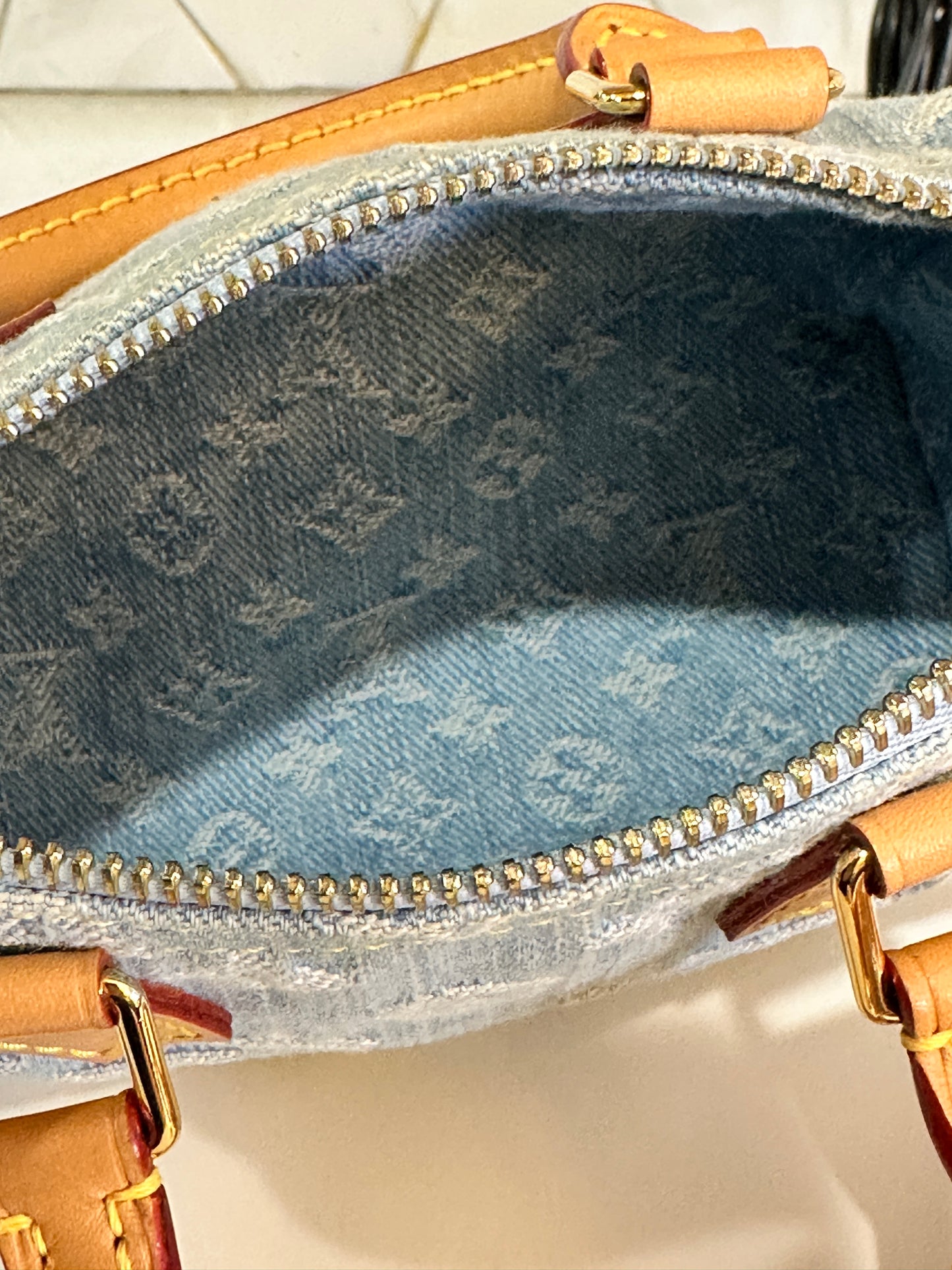 Louis Vuitton Speedy Bandouliere Denim Sky Nano 52269