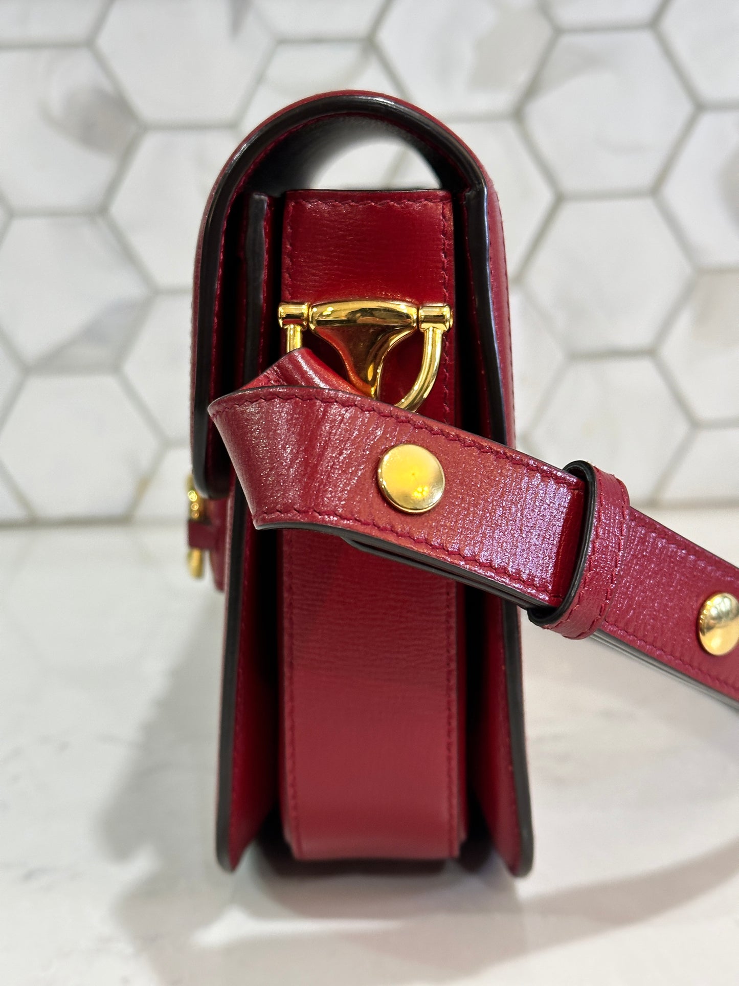 Gucci Horsebit 1955 Shoulder Bag GG Canvas with Leather 44439