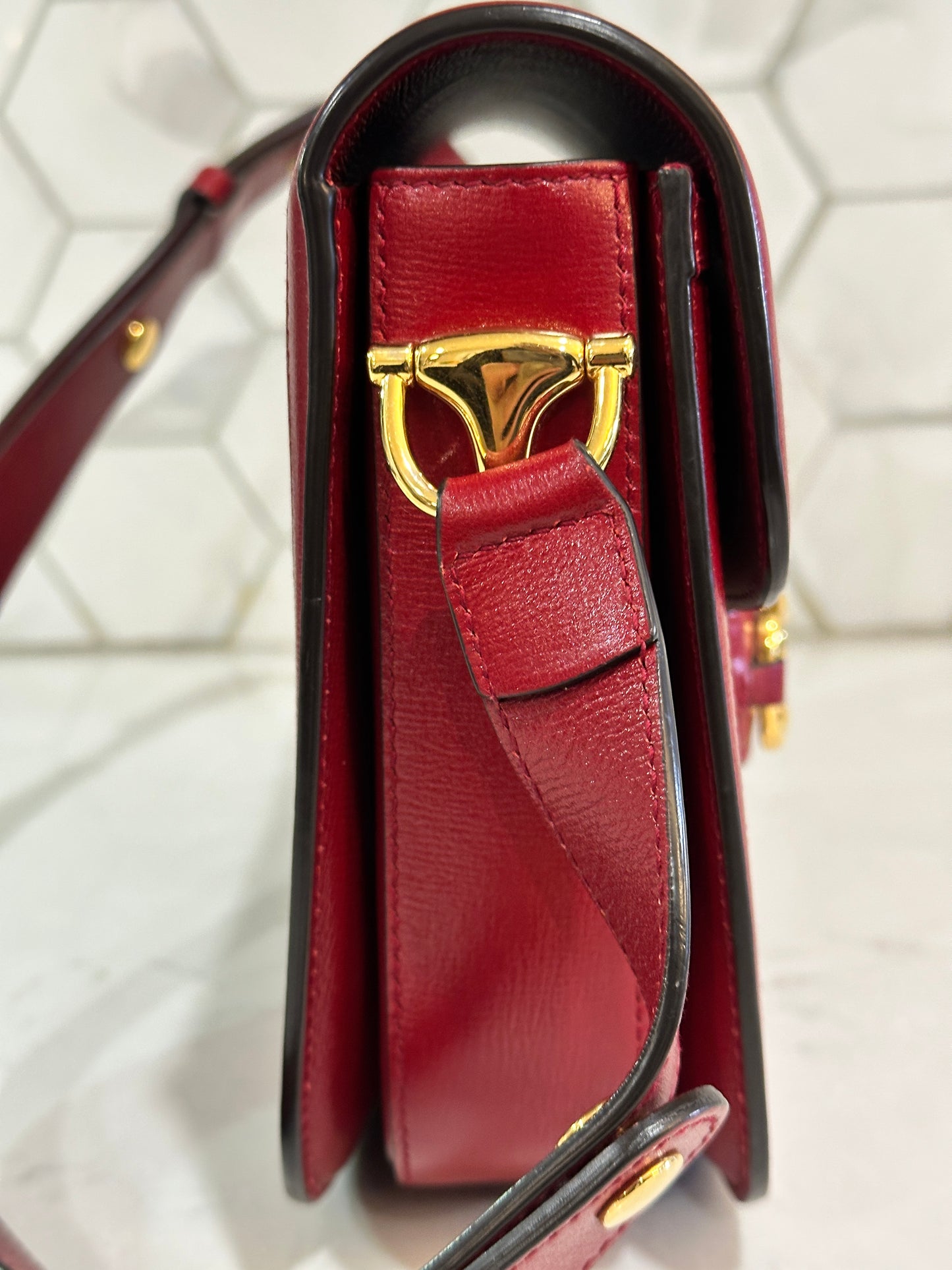 Gucci Horsebit 1955 Shoulder Bag GG Canvas with Leather 44439