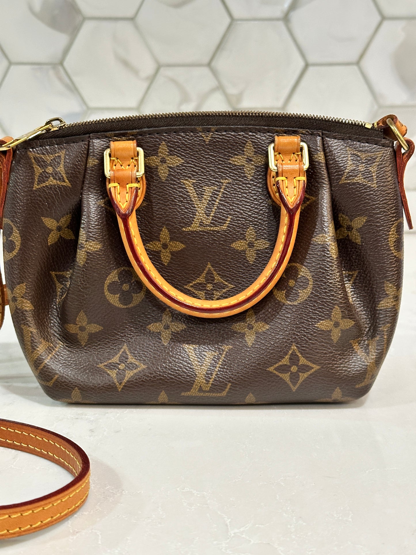 Louis Vuitton Turenne Handbag Monogram Canvas Nano 61149