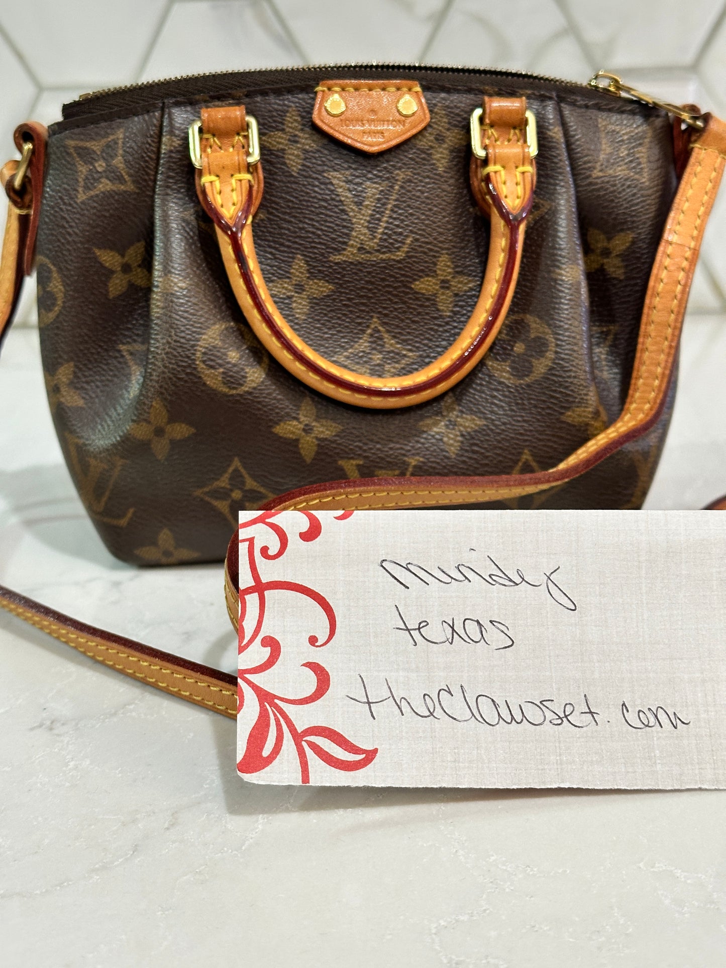 Louis Vuitton Turenne Handbag Monogram Canvas Nano 61149