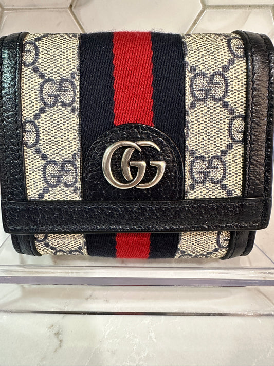 Gucci Ophidia GG Canvas Card Case Tri-Fold Wallet 59165