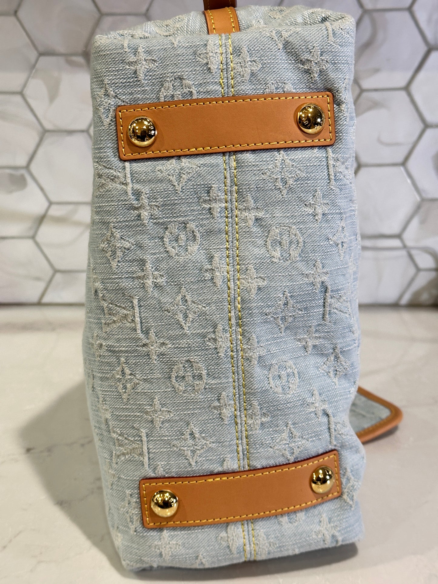 Louis Vuitton CarryAll Hobo Monogram Denim PM 53345