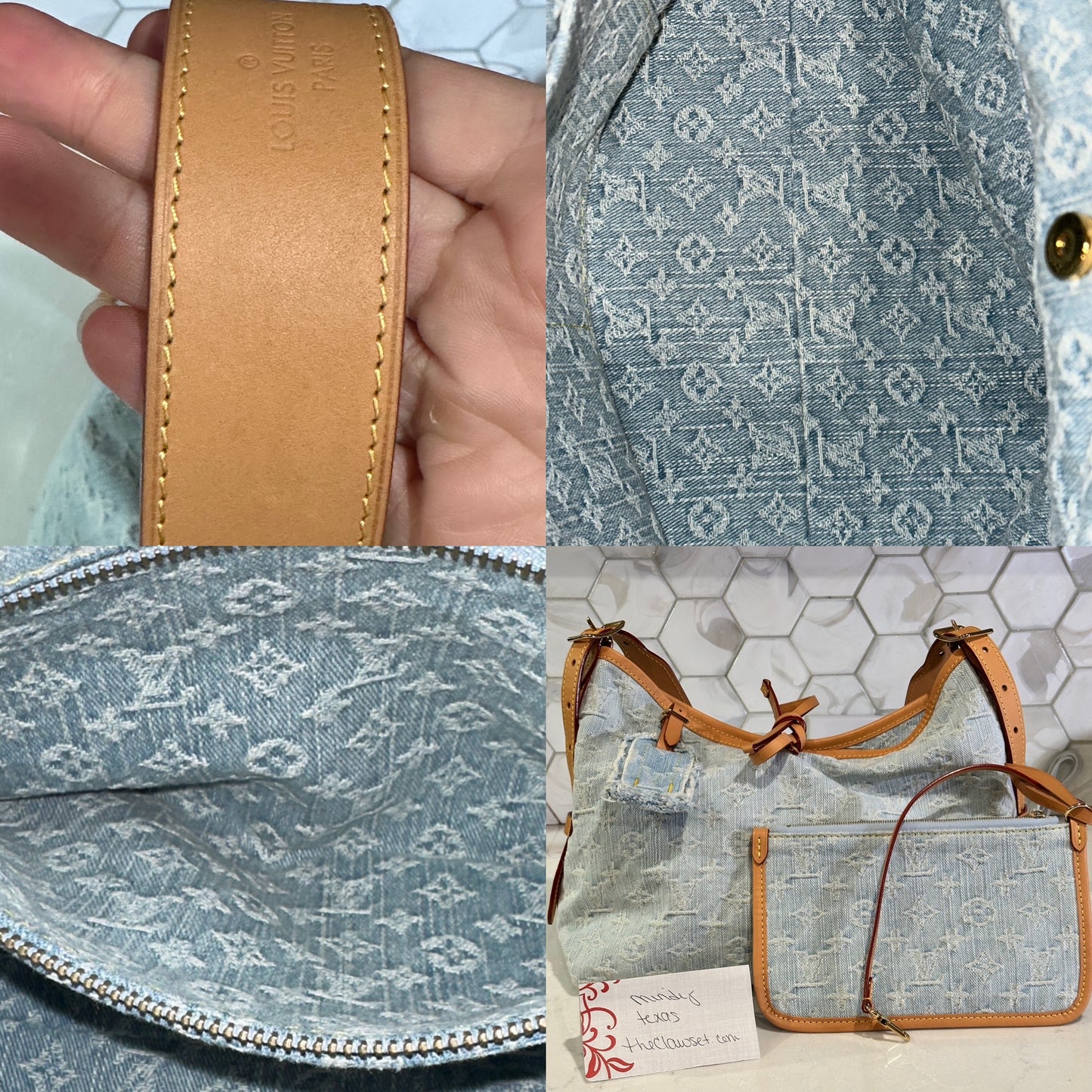 Louis Vuitton CarryAll Hobo Monogram Denim PM 53345